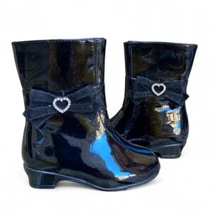Juliet Black Patent Bow Tie Boots / Toddler 6M